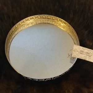 Mirrored Round Metal Tray